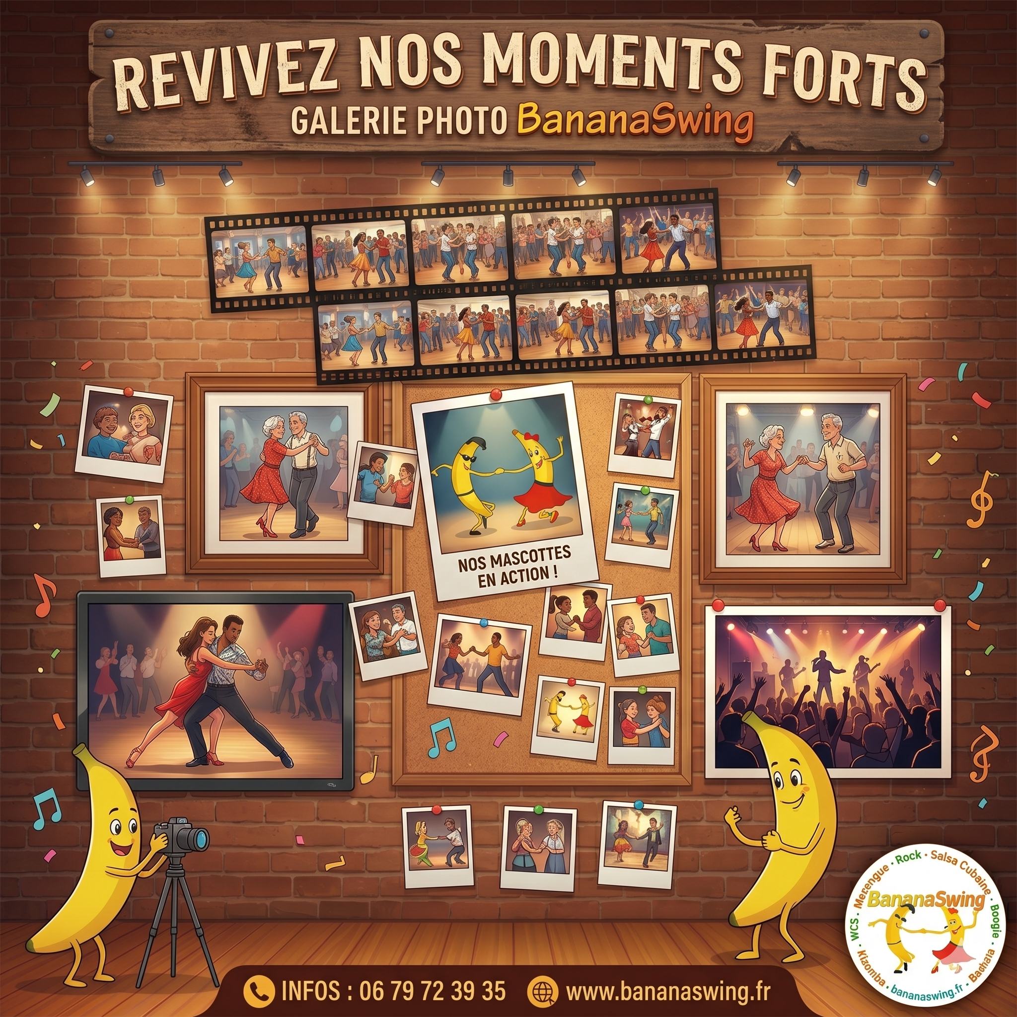 Reviviez nos moment forts avec la galerie photos des cours et soirées, concerts